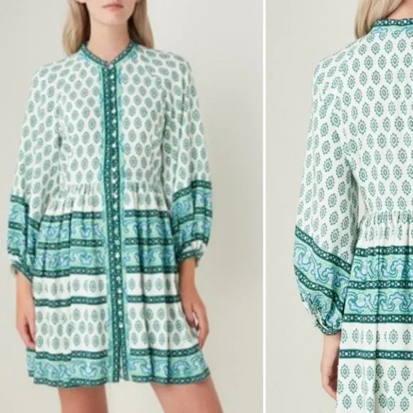 NWT! Sandro Naima gathered woven mini dress Size 8